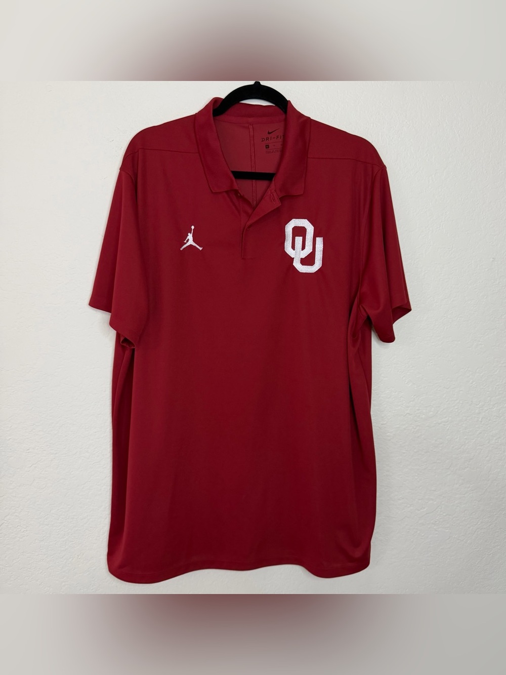 Oklahoma Sooners OU Football Nike Dri-Fit Jordan Polo SC4 Crimson Men's Size XL